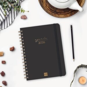 AGENDA 2026 TRENDY ALMA E10 155X212MM SEMANA VISTA HORIZONTAL NEGRO FINOCAM 762020126