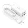 AISENS Cargador Sobremesa GaN 100W, 3x USB-C PD3.0 QC4.0 QC5.0, 1x USB-A QC3.0, Blanco