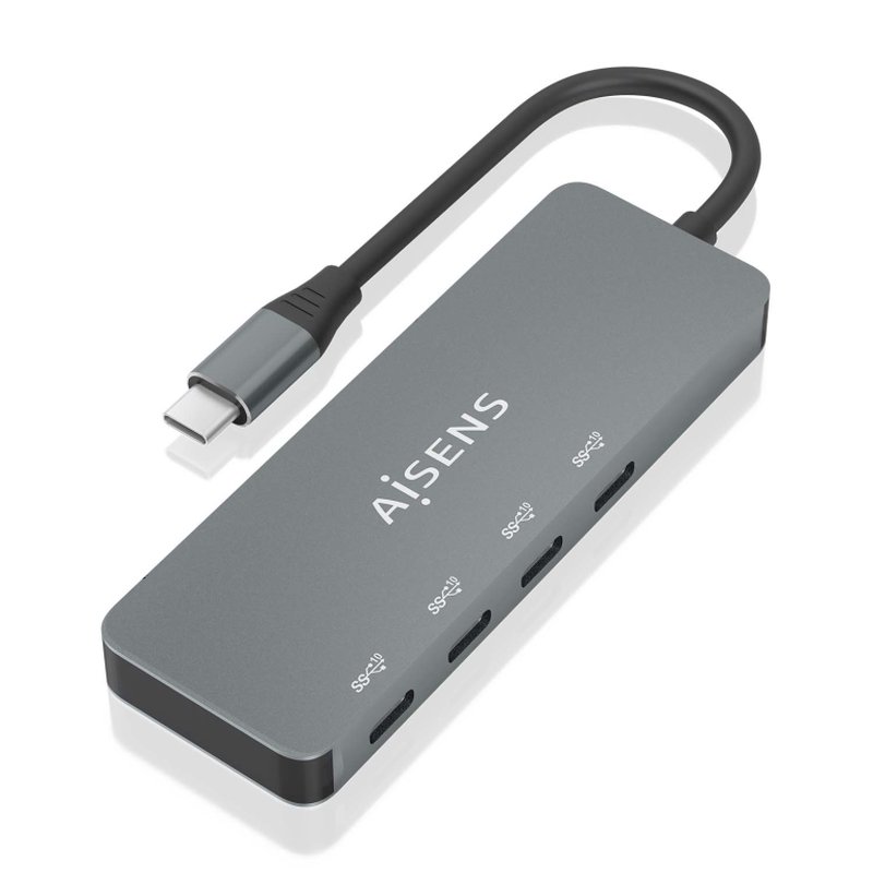 AISENS Hub USB 3.2 Gen2 10G USB-C, USB-C/M-4xUSB-C/H, Gris, 15cm AISENS Hub USB 3.2 Gen2 10G USB-C, USB-C/M-4xUSB-C/H, Gris, 15cm