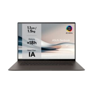 ASUS Zenbook S 16 OLED UM5606WA-RK320W - Ordenador Portátil 16" WQXGA+ 120Hz (AMD Ryzen AI 9 365, 32GB RAM, 1TB SSD, Radeon 890M, Windows 11 Home) Gris Zumaia - Teclado QWERTY español