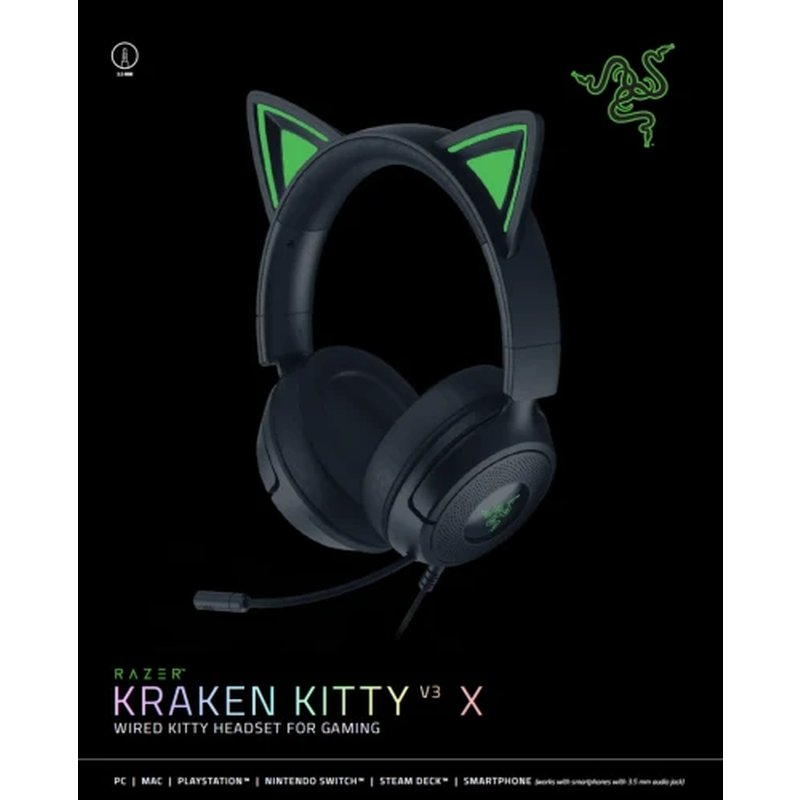 AURICULARES RAZER KRAKEN KITTY V3 X BLACK (RZ04-05350200-R3M1) AURICULARES RAZER KRAKEN KITTY V3 X BLACK (RZ04-05350200-R3M1) - Imagen 4