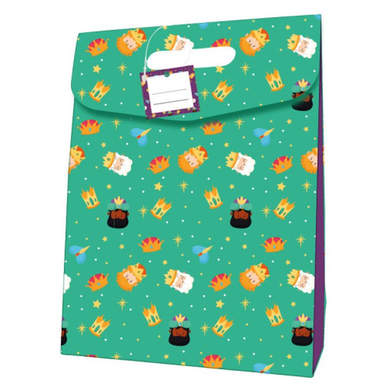 BOLSA CARTON CIERRE ADHESIVO REYES MAGOS (338X41 CM) COLORES SURTIDOS BISMARK 332880