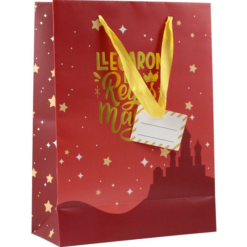 BOLSA PAPEL REYES MAGOS M (27X12X37 CM) FOIL CON TARJETA COLGANTE COLORES SURTIDOS BISMARK 333600 - Imagen 2