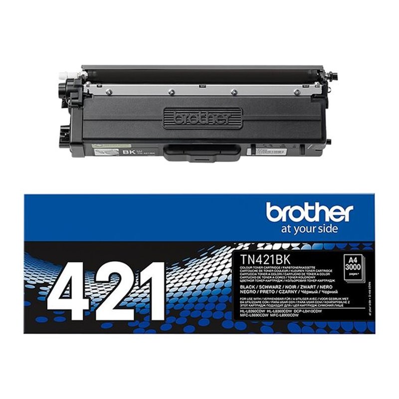 Brother TN-421BK cartucho de tóner 1 pieza(s) Original Negro - Imagen 2