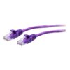 C2G Cable de conexión Ethernet delgado sin apantallar (UTP) con protección antienganche Cat6a de 0,3 m - Violeta