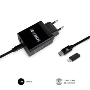 CARGADOR USB SUBBLIM 25W 3.1 A USB + USB-C BLACK PARA CASA + CABLE USB-C +ADAPTADOR USB-C A LIGHTNING CARGADOR USB SUBBLIM 25W 3.1 A USB + USB-C BLACK PARA CASA + CABLE USB-C +ADAPTADOR USB-C A LIGHTNING