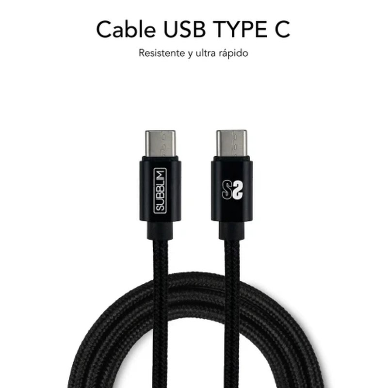 CARGADOR USB SUBBLIM 25W 3.1 A USB + USB-C BLACK PARA CASA + CABLE USB-C +ADAPTADOR USB-C A LIGHTNING CARGADOR USB SUBBLIM 25W 3.1 A USB + USB-C BLACK PARA CASA + CABLE USB-C +ADAPTADOR USB-C A LIGHTNING - Imagen 5