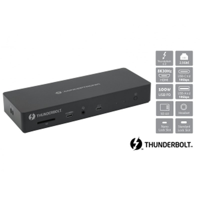 Conceptronic DONN30B base para portátil y replicador de puertos Alámbrico Thunderbolt 4 Negro Conceptronic DONN30B base para portátil y replicador de puertos Alámbrico Thunderbolt 4 Negro