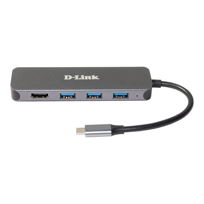 D-Link DUB-2333 base para portátil y replicador de puertos Alámbrico USB Tipo C Gris