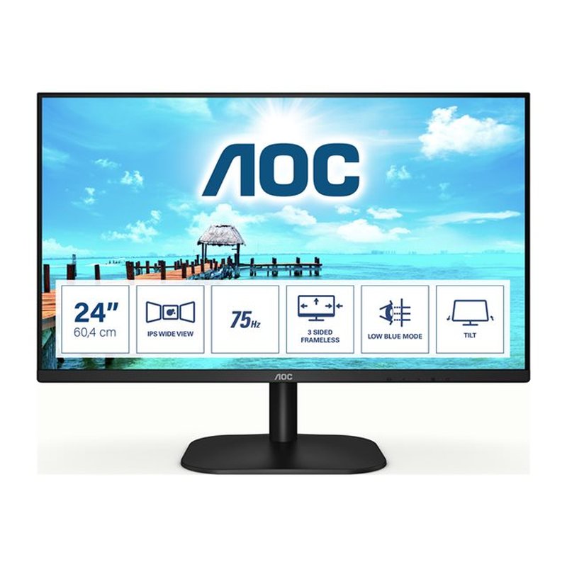 AOC B2 24B2XH/EU LED display 60,5 cm (23.8") 1920 x 1080 Pixeles Full HD Negro AOC B2 24B2XH/EU LED display 60,5 cm (23.8") 1920 x 1080 Pixeles Full HD Negro