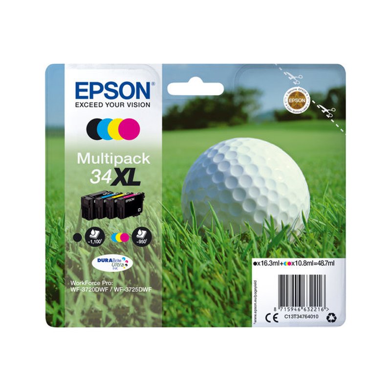 Epson Golf ball Multipack 4-colours 34XL DURABrite Ultra Ink Epson Golf ball Multipack 4-colours 34XL DURABrite Ultra Ink - Imagen 3