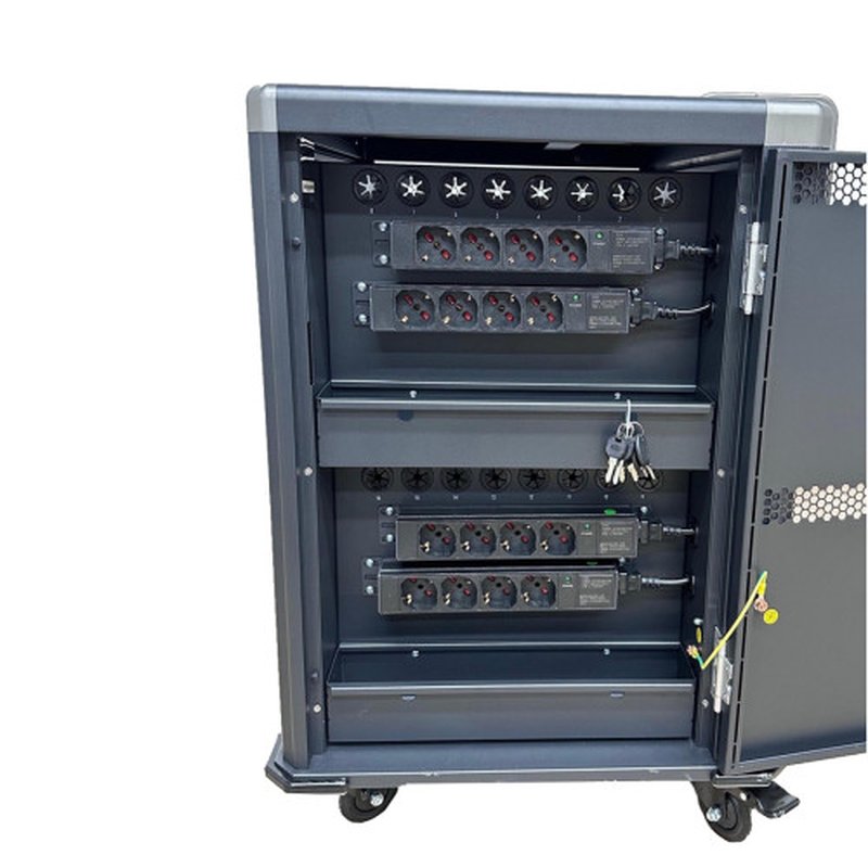 Ewent EW1703 carrito y armario de dispositivo portátil Carro de gestión y carga para dispositivos portátiles Negro, Gris Ewent EW1703 carrito y armario de dispositivo portátil Carro de gestión y carga para dispositivos portátiles Negro, Gris - Imagen 3