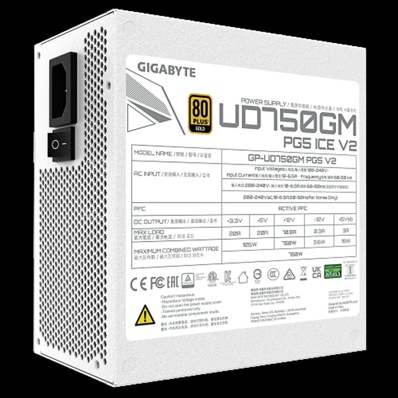 FUENTE ALIMENTACION GIGABYTE GP-UD750GM PG5 ICE 750W 80+ GOLD FUENTE ALIMENTACION GIGABYTE GP-UD750GM PG5 ICE 750W 80+ GOLD - Imagen 6