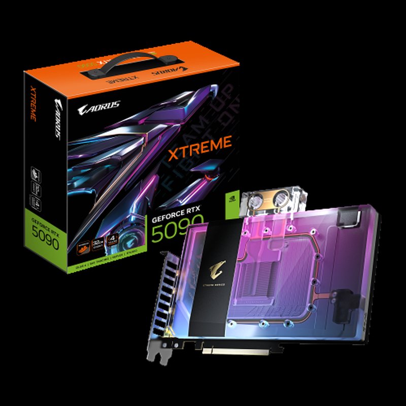 GIGABYTE AORUS GeForce RTX 5090 XTREME WATERFORCE WB 32G Tarjeta Gráfica - 32 GB GDDR7, 512 bits, PCI-E 5.0, 2655 MHz Frecuencia Base, 3 x DP 2.1a, 1 x HDMI 2.1b, NVIDIA DLSS 4, GV-N5090AORUSX WB-32GD GIGABYTE AORUS GeForce RTX 5090 XTREME WATERFORCE WB 32G Tarjeta Gráfica - 32 GB GDDR7, 512 bits, PCI-E 5.0, 2655 MHz Frecuencia Base, 3 x DP 2.1a, 1 x HDMI 2.1b, NVIDIA DLSS 4, GV-N5090AORUSX WB-32GD