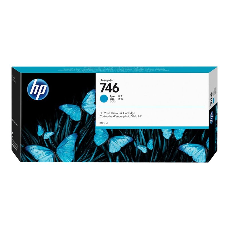 HP Cartucho de tinta cian DesignJet 746 de 300 ml