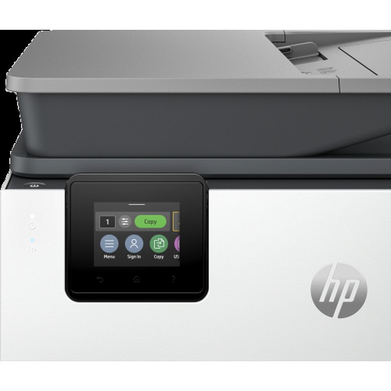 HP OfficeJet Pro Impresora multifunción 9120b, Color, Impresora para Home y Home Office, Imprima, copie, escanee y envíe por fax, Conexión inalámbrica; Impresión a doble cara; Escaneado a doble cara; Escanear a correo electrónico; Escanear a PDF; Fax; Puerto frontal de unidad flash USB; Pantalla táctil; Impresión desde móvil o tablet; Alimentador automático de documentos - Imagen 9