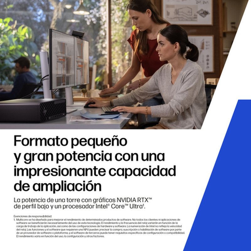 HP Z2 SFF G1i Workstation Desktop PC Wolf Pro Security Edition Intel Core Ultra 7 265 32 GB DDR5-SDRAM NVIDIA RTX A400 Windows 11 Pro Puesto de trabajo AI PC, AI Workstation Negro - Imagen 5