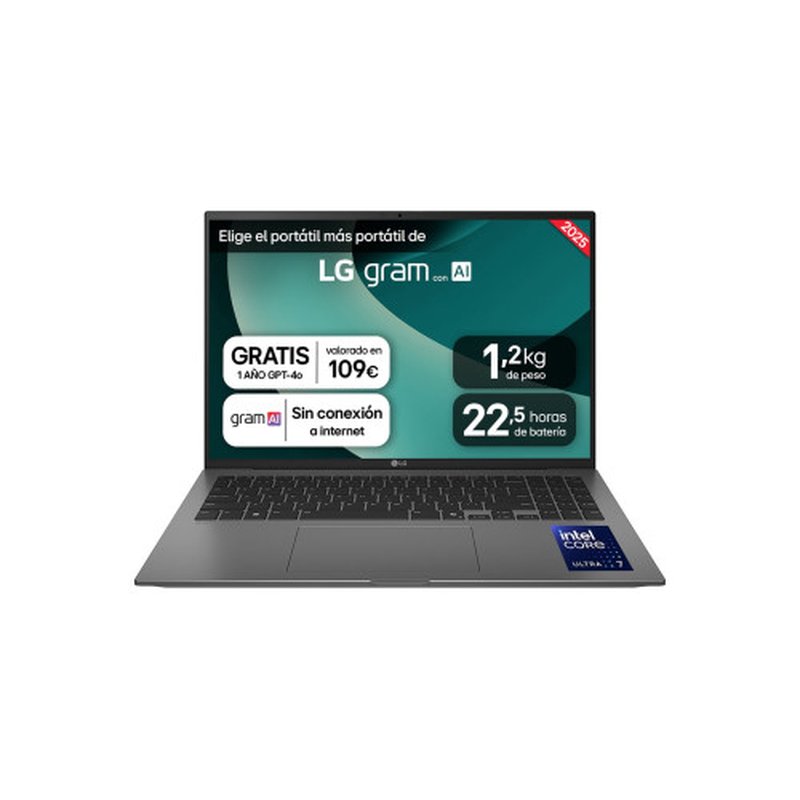 LG Gram 16ZD90T Intel Core Ultra 7 255H Portátil 40,6 cm (16") WQXGA 16 GB LPDDR5x-SDRAM 1 TB SSD Wi-Fi 7 (802.11be) FreeDOS Negro LG Gram 16ZD90T Intel Core Ultra 7 255H Portátil 40,6 cm (16") WQXGA 16 GB LPDDR5x-SDRAM 1 TB SSD Wi-Fi 7 (802.11be) FreeDOS Negro