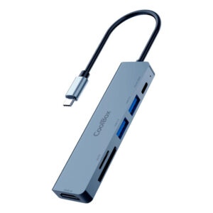 PUERTO REPLICADOR USB-C COOLBOX HDMI + 2XUSB 3.0 + USB-C + SD + MICROSD