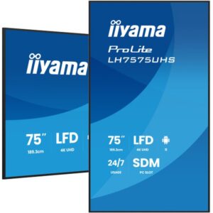 iiyama LH7575UHS-B2AG pantalla de señalización Pantalla plana para señalización digital 190,5 cm (75") LCD Wifi 500 cd / m² 4K Ultra HD Negro Procesador incorporado Android 11 24/7 iiyama LH7575UHS-B2AG pantalla de señalización Pantalla plana para señalización digital 190,5 cm (75") LCD Wifi 500 cd / m² 4K Ultra HD Negro Procesador incorporado Android 11 24/7