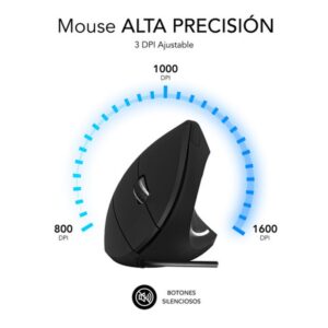 MOUSE SUBBLIM VERTICAL GLIDE ERGO BLACK USB