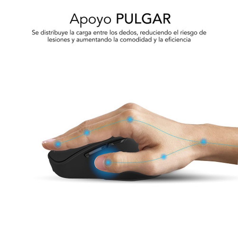 MOUSE SUBBLIM WIRELESS OPTICAL DUAL CURVE ERGO BLACK MOUSE SUBBLIM WIRELESS OPTICAL DUAL CURVE ERGO BLACK - Imagen 5