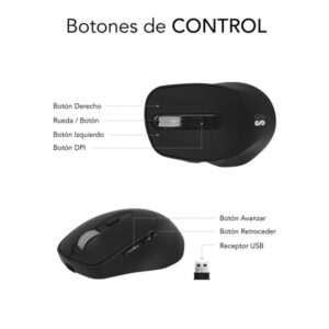 MOUSE SUBBLIM WIRELESS OPTICAL DUAL CURVE ERGO BLACK MOUSE SUBBLIM WIRELESS OPTICAL DUAL CURVE ERGO BLACK