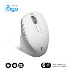MOUSE SUBBLIM WIRELESS OPTICAL DUAL CURVE ERGO WHITE