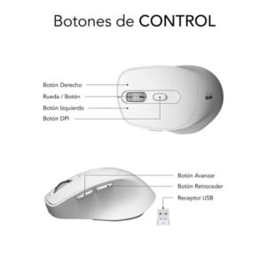 MOUSE SUBBLIM WIRELESS OPTICAL DUAL CURVE ERGO WHITE