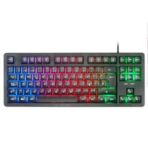 Mars Gaming MK023, Teclado Gaming TKL, Tecnología Híbrida H-Mech, Iluminación FRGB Rainbow, Anti-ghosting, Compatibilidad Universal, Negro, Idioma Español