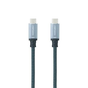 Nanocable Cable USB 3.2 Gen2x2 20Gbps 5A/100W, 4K/60Hz, USB-C/M-USB-C/M, Gris/Negro, 3 m