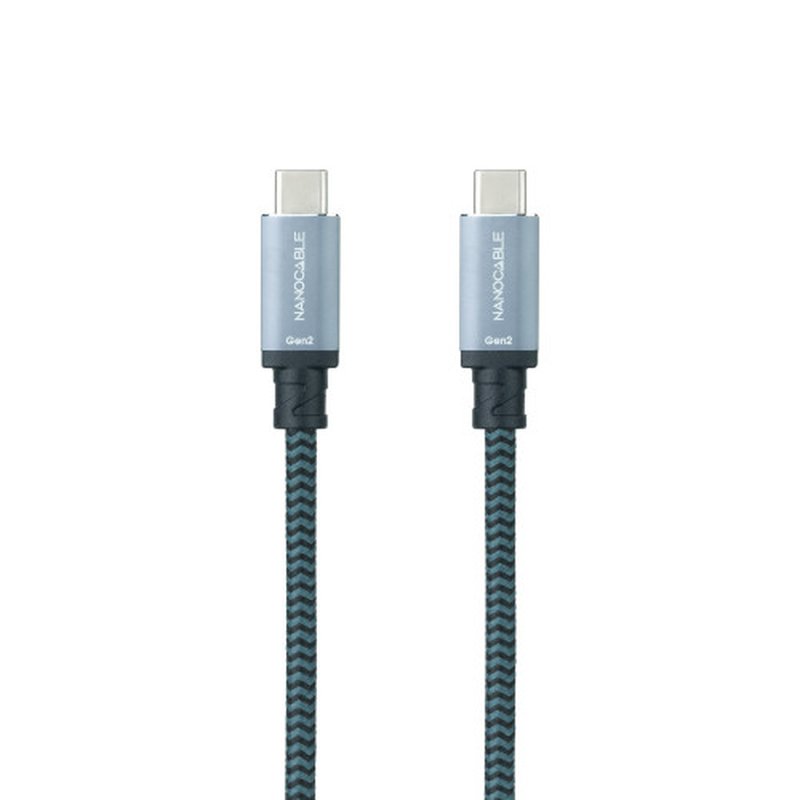 Nanocable Cable USB 3.2 Gen2x2 20Gbps 5A/100W, 4K/60Hz, USB-C/M-USB-C/M, Gris/Negro, 3 m - Imagen 2