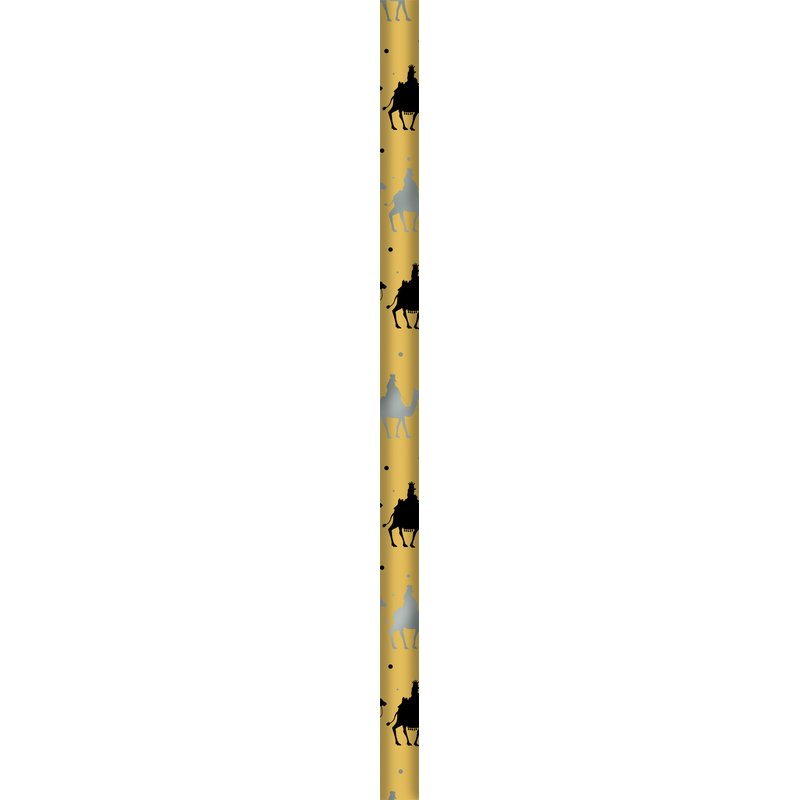 PAPEL DE REGALO ORO / PLATA METALIZADO REYES MAGOS 70X500 CM BSIMARK 333716 | PACK 40 UNIDADES - Imagen 2
