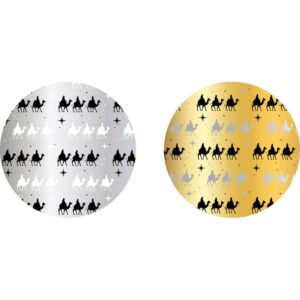 PAPEL DE REGALO ORO / PLATA METALIZADO REYES MAGOS 70X500 CM BSIMARK 333716 | PACK 40 UNIDADES