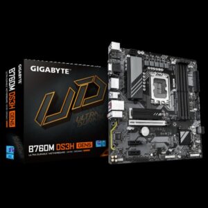 GIGABYTE B760M DS3H GEN5 Placa Base – Compatible con CPUs Intel Core 14ª generación, VRM digital de 6+2+1 fases, hasta 5600 MHz DDR5, 2 x M.2 PCIe 4.0, LAN 2.5GbE, USB 3.2 Gen2