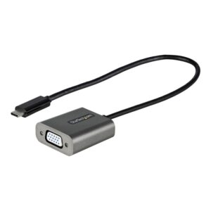 StarTech.com Adaptador USB C a VGA - Convertidor de Vídeo USB Tipo C a VGA de 1080p - Dongle USB-C Compatible con Thunderbolt 3 - Cable de 30cm - Versión Mejorada de CDP2VGA