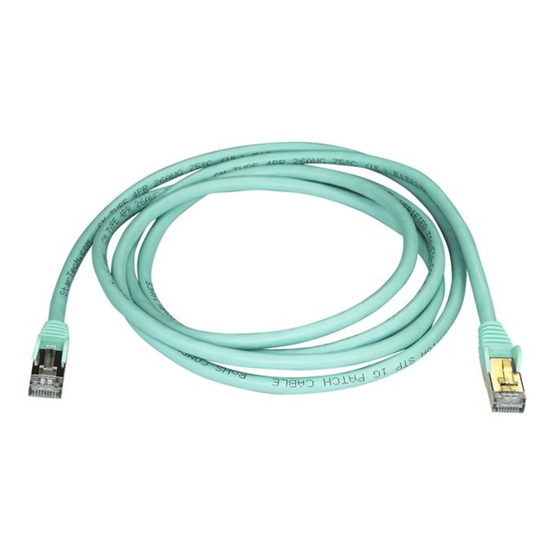 StarTech.com Cable de 2m de Red Ethernet RJ45 Cat6a Blindado STP - Cable sin Enganche Snagless - Aguamarina - Imagen 2