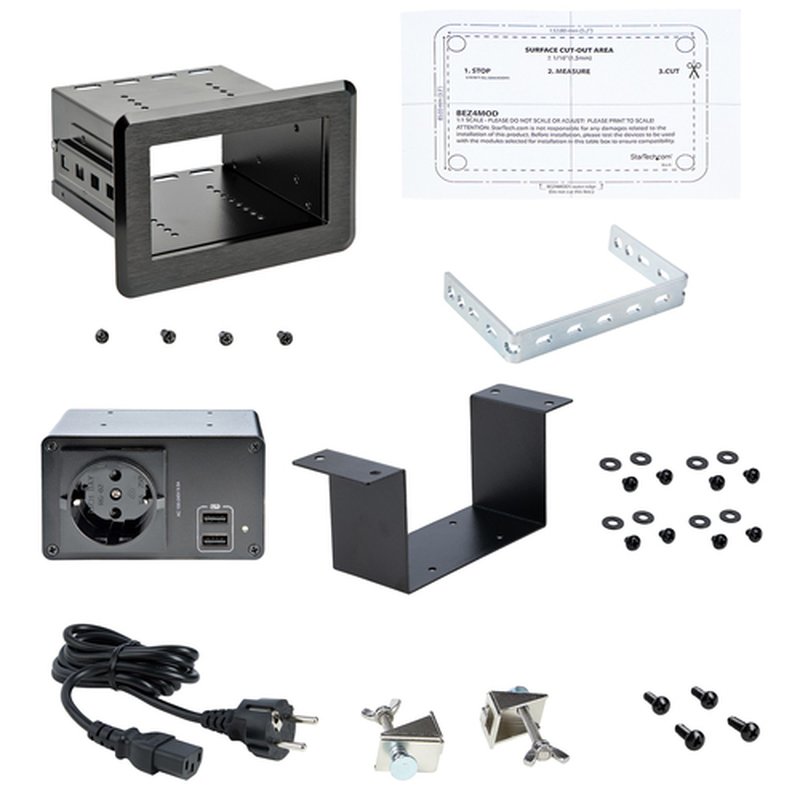 StarTech.com Caja de Tomacorrientes con 2 Puertos USB para Mesa de Conferencias - Imagen 7