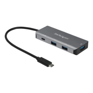 StarTech.com Hub Ladrón USB-C de 4 Puertos (10Gbps) - 3 Puertos USB-A y 1 Puerto USB-C - Entrega de Alimentación para Carga de 100W Passthrough - Mini Adaptador Concentrador Tipo C USB 3.1 Gen 2/USB 3.2 Gen 2 para Portátil - Compatible con TB3