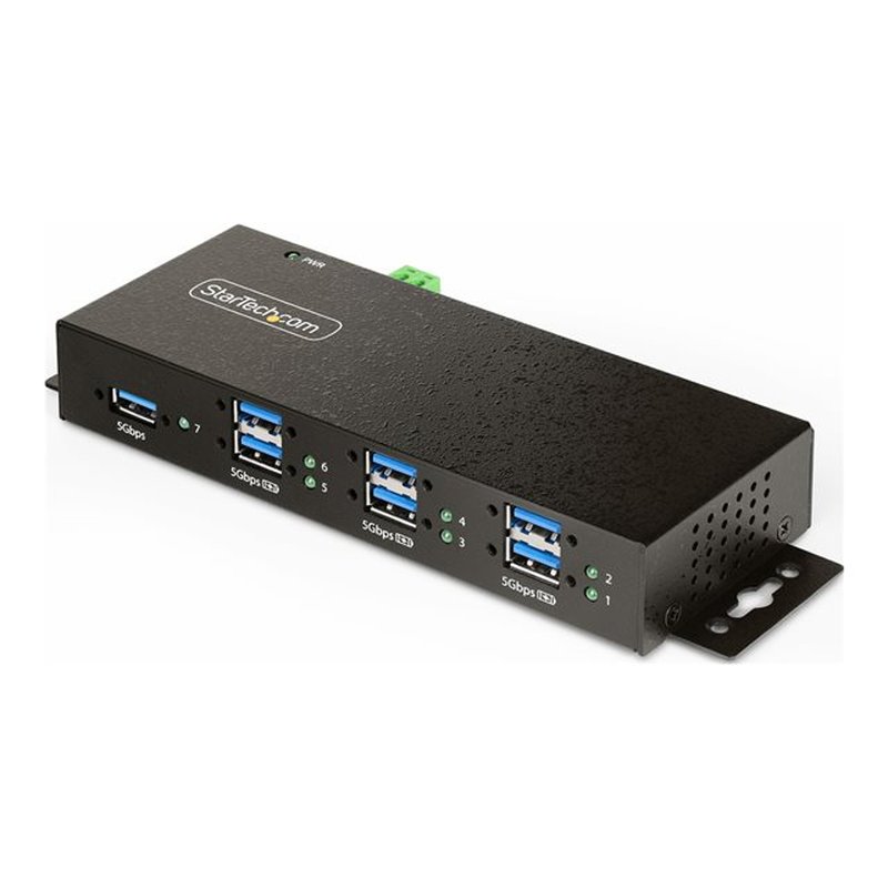 StarTech.com Hub USB Industrial de 7 Puertos Gestionado - Servicio Pesado - Caja de Metal - Protección ESD y Sobretensión - Montaje DIN, Pared, Escritorio - USB 3.2 Gen 1 5Gbps StarTech.com Hub USB Industrial de 7 Puertos Gestionado - Servicio Pesado - Caja de Metal - Protección ESD y Sobretensión - Montaje DIN, Pared, Escritorio - USB 3.2 Gen 1 5Gbps