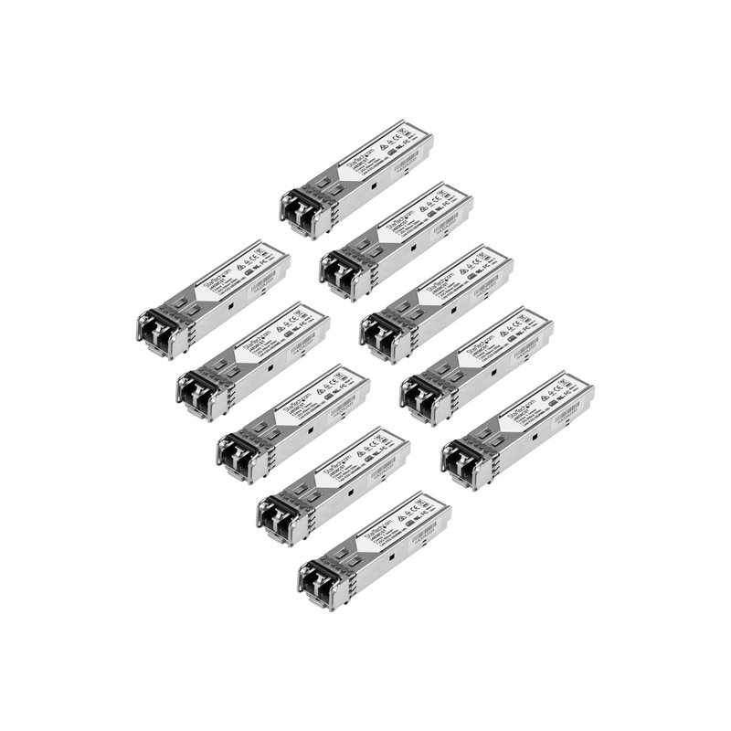 StarTech.com Paquete de 10 Módulos SFP Compatibles con HPE J4858C - 1000BASE-SX - Fibra Multimodo MMF de 1 GbE - SFP Ethernet Gigabit 1Gb - LC - 550m - 850nm - HPE 1400, 1700, 1820 DDM StarTech.com Paquete de 10 Módulos SFP Compatibles con HPE J4858C - 1000BASE-SX - Fibra Multimodo MMF de 1 GbE - SFP Ethernet Gigabit 1Gb - LC - 550m - 850nm - HPE 1400, 1700, 1820 DDM