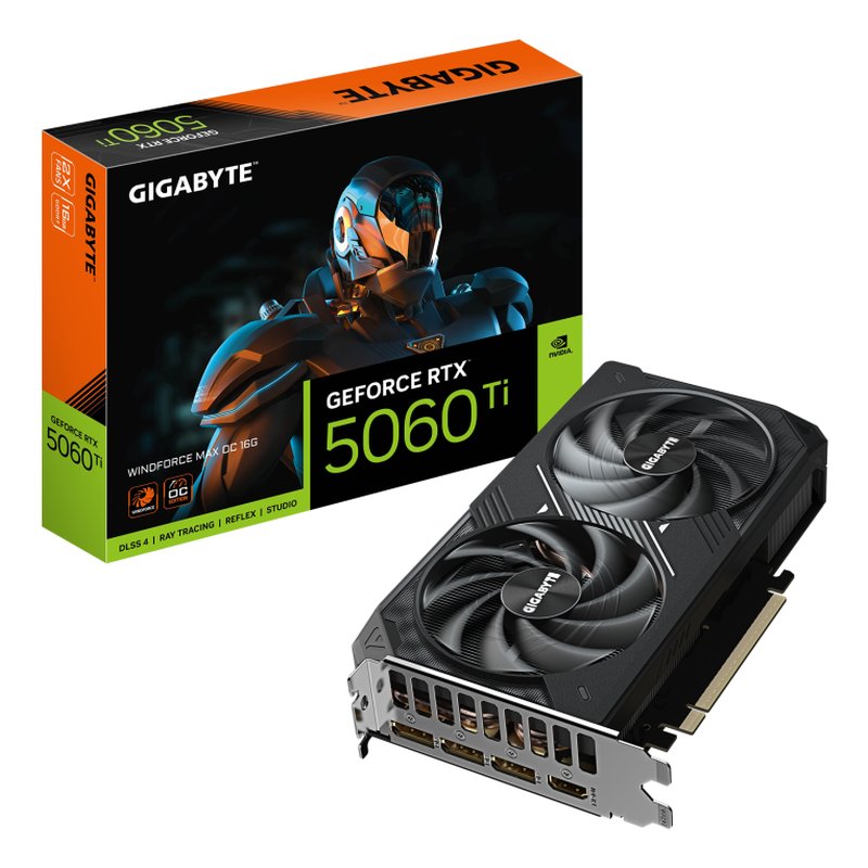 GIGABYTE GeForce RTX 5060 Ti WINDFORCE MAX OC 16G Tarjeta Gráfica – 16 GB GDDR7, 128 bits, PCI-E 5.0, 2587 MHz Frecuencia del núcleo, 3 x DisplayPort, 1 x HDMI, NVIDIA DLSS 4, GV-N506TWF2MAX OC-16GD GIGABYTE GeForce RTX 5060 Ti WINDFORCE MAX OC 16G Tarjeta Gráfica – 16 GB GDDR7, 128 bits, PCI-E 5.0, 2587 MHz Frecuencia del núcleo, 3 x DisplayPort, 1 x HDMI, NVIDIA DLSS 4, GV-N506TWF2MAX OC-16GD