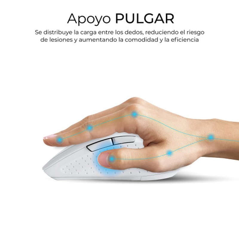 TECLADO + MOUSE SUBBLIM WIRELESS ERGO OFFICE PROWAVE DUAL WHITE - Imagen 9