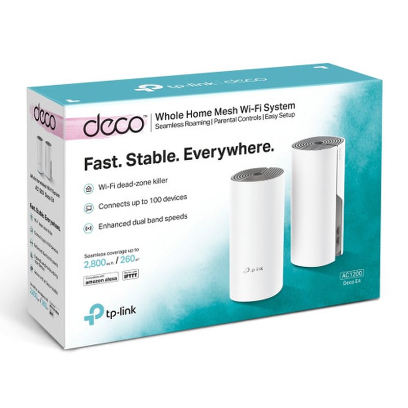 TP-Link Deco E4 (2-pack) Doble banda (2,4 GHz / 5 GHz) Wi-Fi 5 (802.11ac) Blanco, Gris Interno - Imagen 5