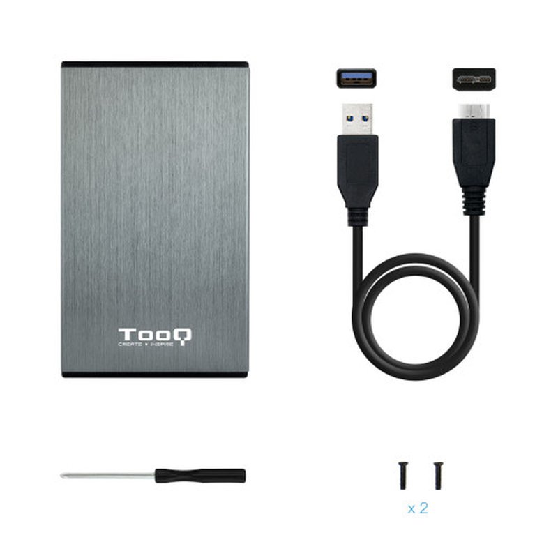 TooQ TQE-2527G caja para disco duro externo Caja de disco duro (HDD) Negro, Gris 2.5" - Imagen 5
