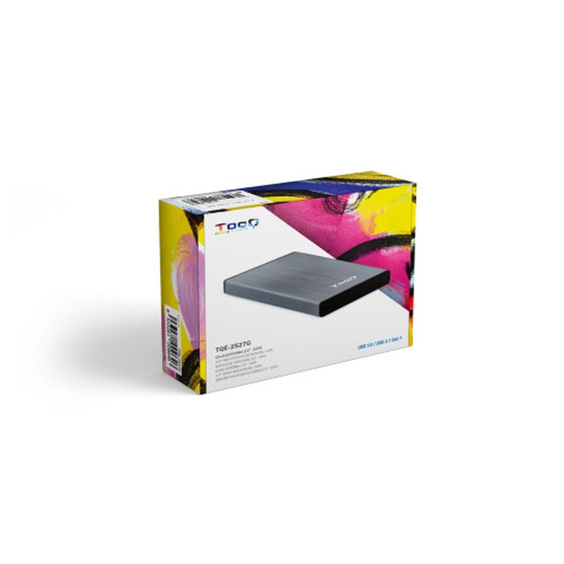 TooQ TQE-2527G caja para disco duro externo Caja de disco duro (HDD) Negro, Gris 2.5" - Imagen 6