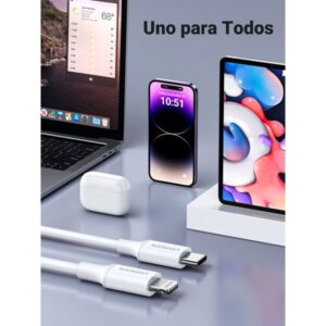 Ugreen 10493 cable de conector Lightning 1 m Blanco Ugreen 10493 cable de conector Lightning 1 m Blanco