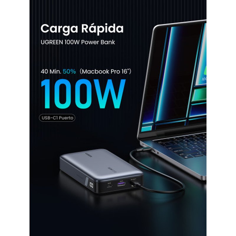 Ugreen 25188 batería externa 20000 mAh Gris Ugreen 25188 batería externa 20000 mAh Gris - Imagen 5