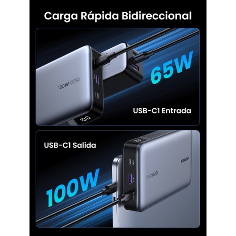 Ugreen 25188 batería externa 20000 mAh Gris Ugreen 25188 batería externa 20000 mAh Gris - Imagen 7
