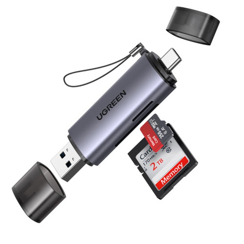 Ugreen 50706 lector de tarjeta USB/Micro-USB Plata Ugreen 50706 lector de tarjeta USB/Micro-USB Plata - Imagen 2